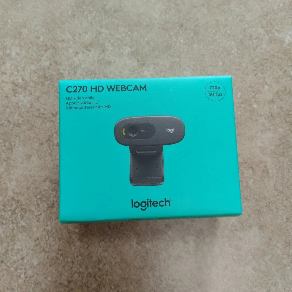 Logitech C270 HD Webcam HD 720p Widescreen HD Video Calling Noise-Reducing Mic -
